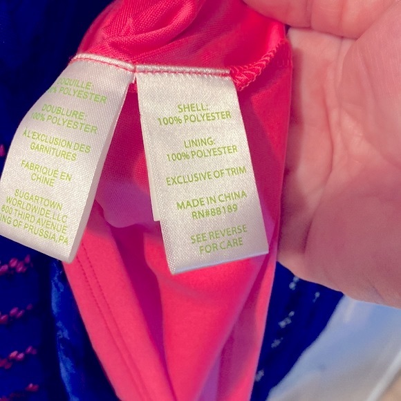 Lilly Pulitzer dress size small layered and hot pink and blue - Picture 3 of 5